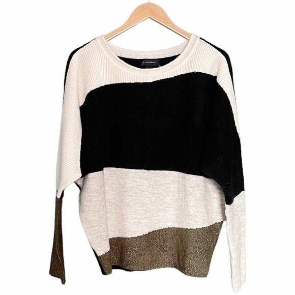 NWT Halston Colorblock Dolman Long Sleeve Cozy Pullover Sweater Women’s Size XS - Picture 2 of 9